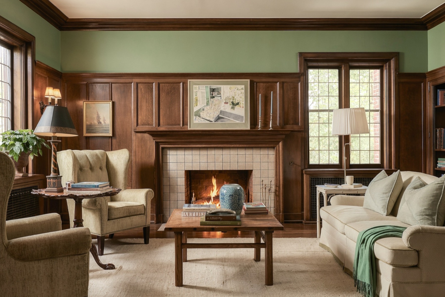 The study with built-in bookcases
