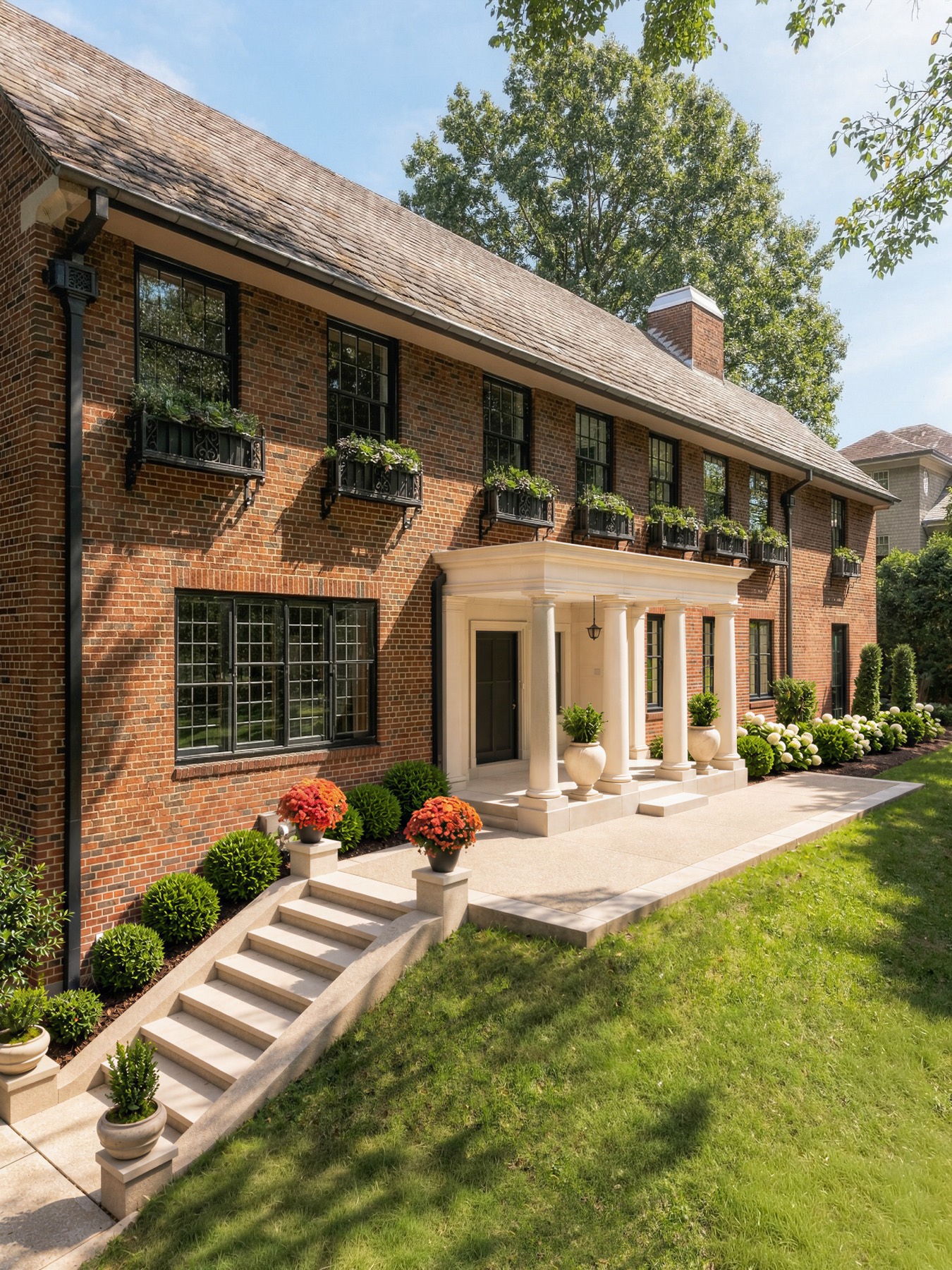 The front entrance in bloom